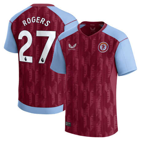 Aston Villa Home Stadium Shirt 2023-24 - Kids with Rogers 27 printing