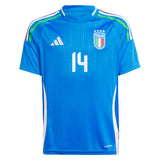 Italy adidas Home Shirt 2024 - Kids with Chiesa 14 printing