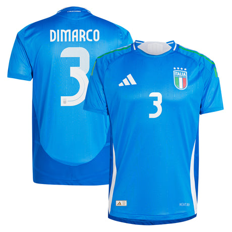 Italy adidas Home Authentic Shirt 2024 with DiMarco 3 printing