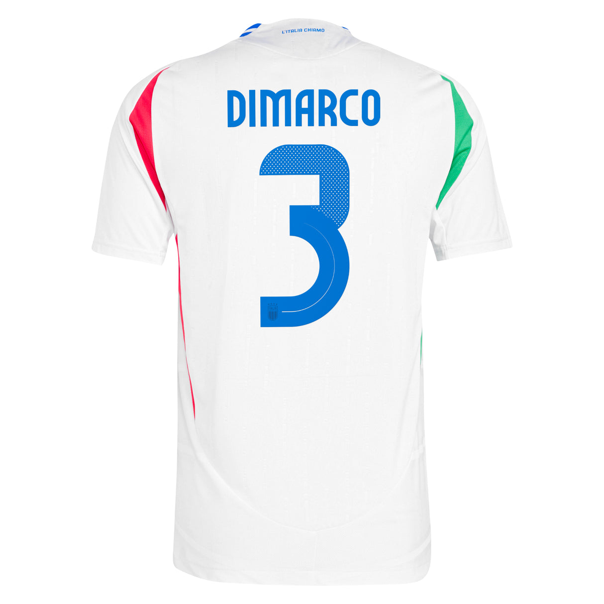 Italy adidas Away Authentic Shirt 2024 with DiMarco 3 printing