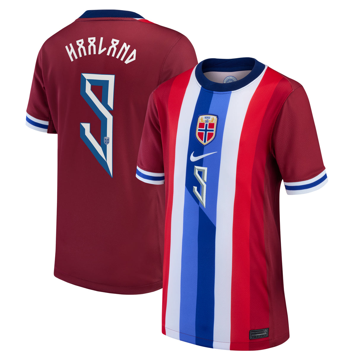 Norway Nike Home Stadium Shirt 2024 - Kids with Haaland 9 printing